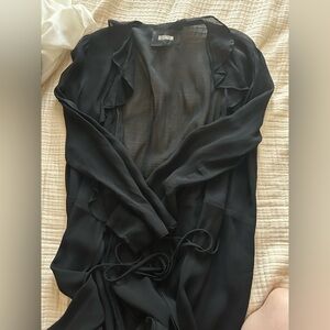 Reformation Black wrap dress